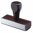 Traditional Wood Rubber Stamp - 
6-Lines of text OR up to 1-1/2" high logo, artwork or signature by 2" wide, 
Natural Wood