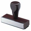 Traditional Wood Rubber Stamp - 
6-Lines of text OR up to 1-1/2" high logo, artwork or signature by 2" wide, 
Natural Wood