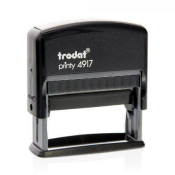 TRODAT 4917 SELF-INKING STAMP
Impression Size: 3/8" high by 2" wide
Up to 2-lines of text or small signature